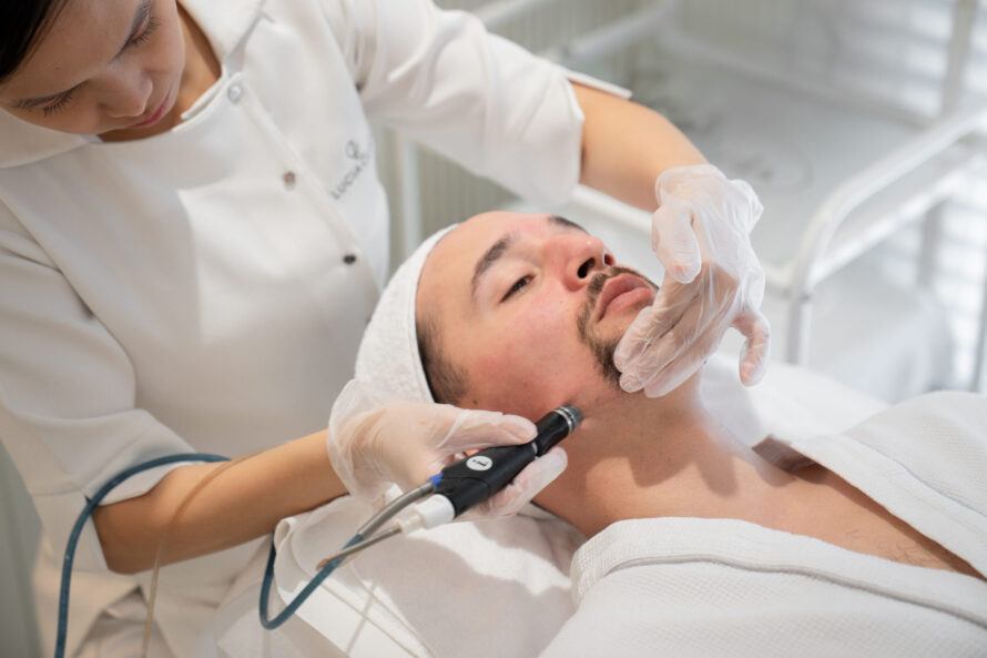 A man getting a treatment