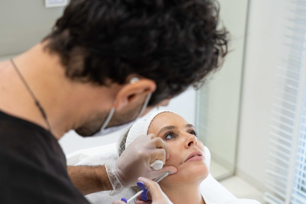 A woman getting lip fillers Dubai