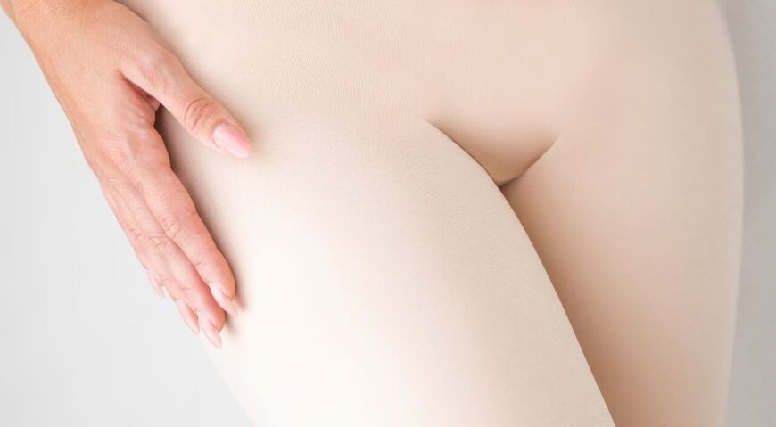 A woman after a tigh lift