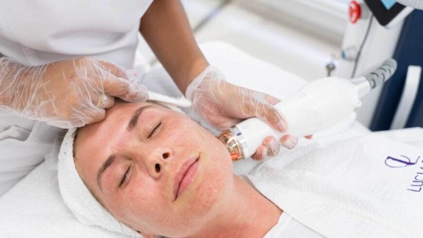 a woman at Lucia Clinic getting a treatment
