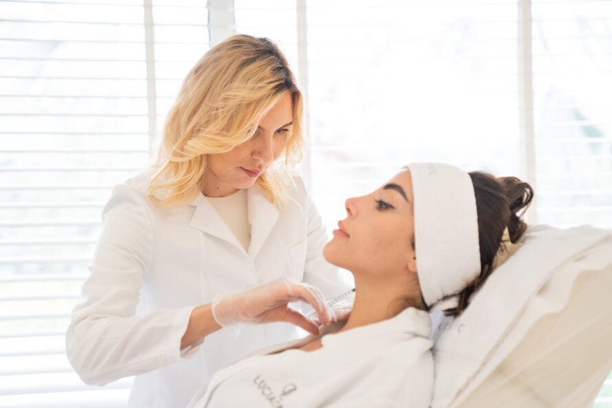 A woman at Lucia Clinic with Dr. Radmila Lukian