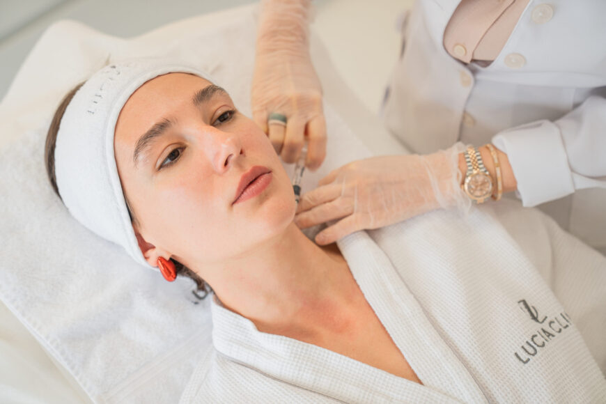 A woman getting a treatment