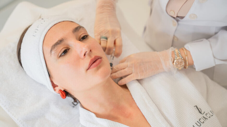 A woman getting a treatment