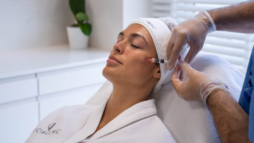 A woman getting injectables