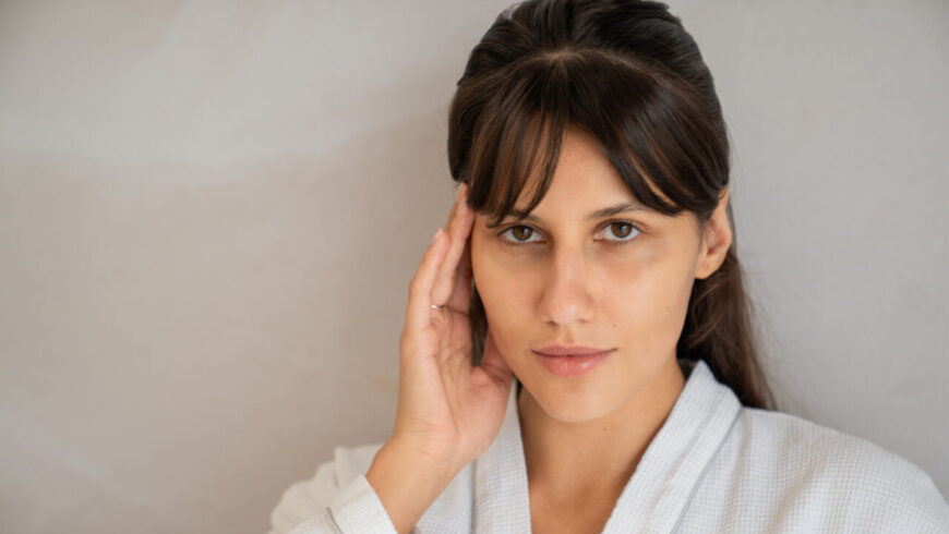 A woman after botox treatments, ready for her wedding